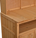 Merax 45.3" Large Outdoor Fir Wood Potting Bench with Storage, Multi-Functional Patio Kitchen Island, 6-Shelf Hutch+2 Cabinets+2 Drawers+3 Hooks, Garden Workstation for Planting, Gardening, Natural