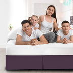Luxurious Egyptian Cotton Tailored Split Corner Bed Skirt with 14-inch Drop Length - Queen Size (60 x 80) Color Plum (Solid Style) Made from 600 Thread Count