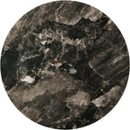 Modern End Table Black Deer Statue Side Table with Faux Marble Round top, 28" Tall 19.69" Wide Contemporary Nightstand for Living Room, Office and Reception Area Gift for Mom and Dad