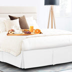 Luxurious Egyptian Cotton Tailored Split Corner Bed Skirt with 26-inch Drop Length - King Size (76 x 80) Color White (Solid Style) Made from 600 Thread Count