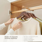 Wooden Hangers 30 Pack,Heavy Duty Solid Wooden Clothes Hangers with Pant Bar,360-Degree Rotatable Hook,Durable & Slim Wood Hangers for Coats,Jackets,Dress,Pants(Walnut)