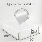 Southshore Fine Living, Inc. Queen Bed Skirt 14 Inch Drop, Pleated Dust Ruffle for Bed Skirting Queen Size - Platform Cover, Split Corners, Wrinkle Resistant, Soft Easy Care Microfiber - Bright White