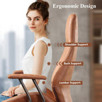 Mid Century Modren Office Chair,High Back Ergonomic Executive Chair with Lumbar Support, Computer Desk Swivel Task Chair with Wheels, Faux Lether Suede Fabric Home Chair (High Back, Brown)