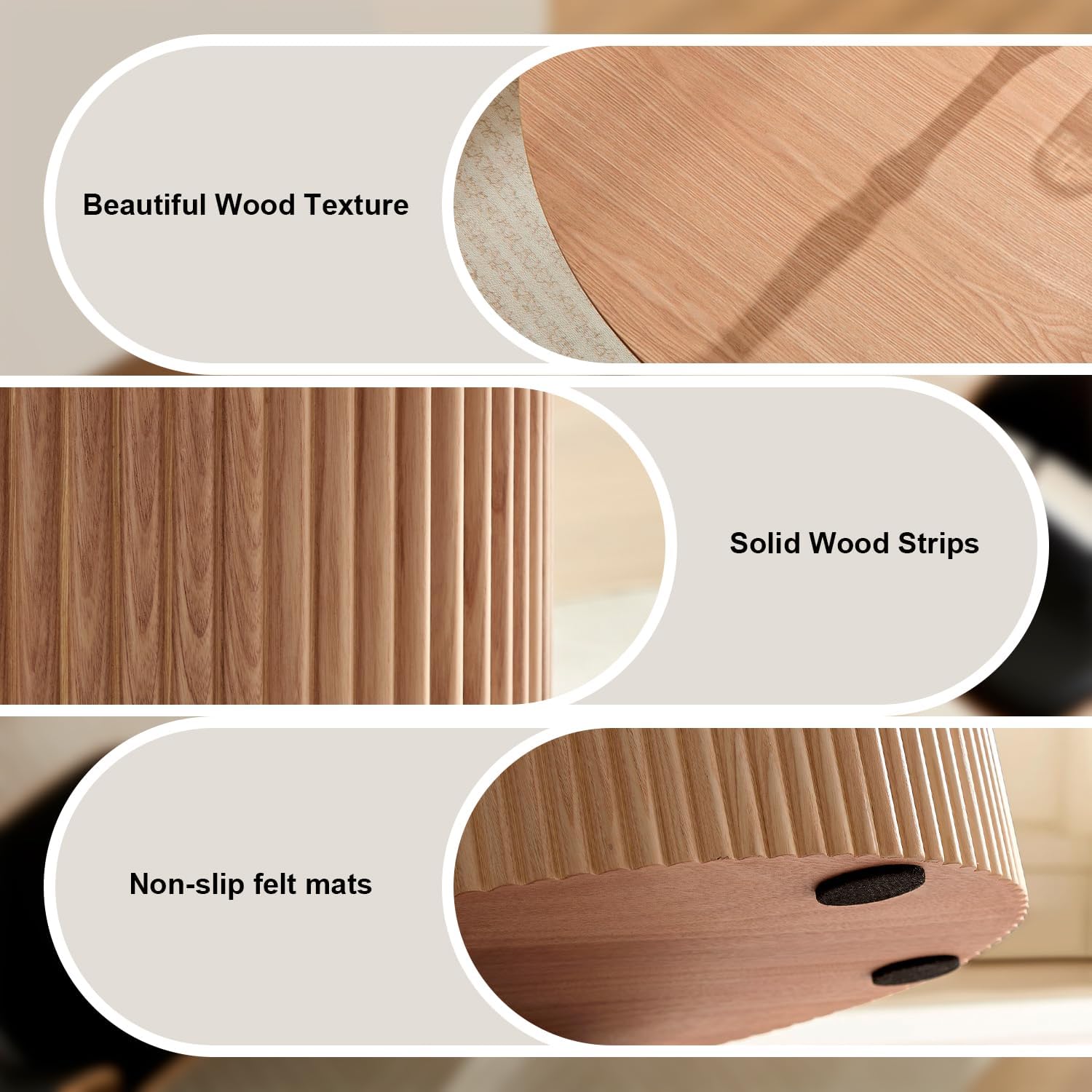 17.71 inch Round Side Table Circle Small Accent Table for Living Room Circle Bedside Table for Bedroom Oak