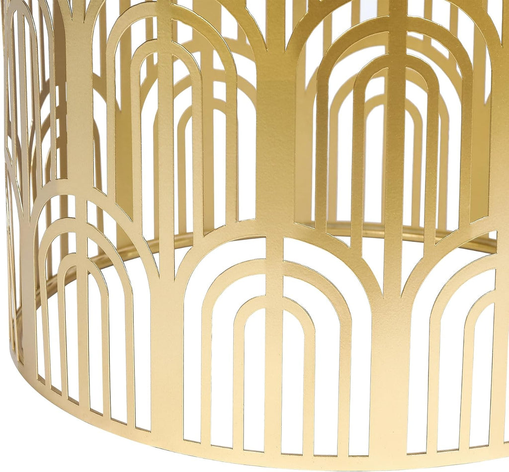 Joveco Gold Nesting Round Side End Tables Set of 2- Coffee Tea Table Mid Century Night Stands for Living Room Bedroom Outdoor, Gold Light Luxury Style