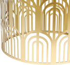 Joveco Gold Nesting Round Side End Tables Set of 2- Coffee Tea Table Mid Century Night Stands for Living Room Bedroom Outdoor, Gold Light Luxury Style