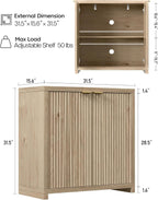 Fluted Sideboard Buffet Cabinet with Storage, Sideboard Cabinet with 2 Doors
