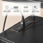 HOOBRO End Table with Charging Station, Bedside Table with 2 Drawer & USB Port & Type-C Port, Nightstand for Small Spaces, Stable and Sturdy, for Living Room, Black BB43UBZ01