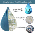 LPMOERA Bean Bag Chairs for Kids/Teen with Memory Foam Filling Bean Bag Sofa with Soft Corduroy Fabric BeanBag Chair for Living Room Bedroom College Dorm Reading Chair Blue