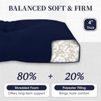 Bench Cushion for Indoor/Outdoor Furniture, Waterproof Patio Bench Seat Cushion with Non-Slip Bottom, 42x16x4 inch, Navy