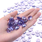 KINGOU Flat Glass Gems/Beads/Stones for Vase Filler, Table Scatter, Games - 1 Lbs (14-16mm, Approx. 5/8")