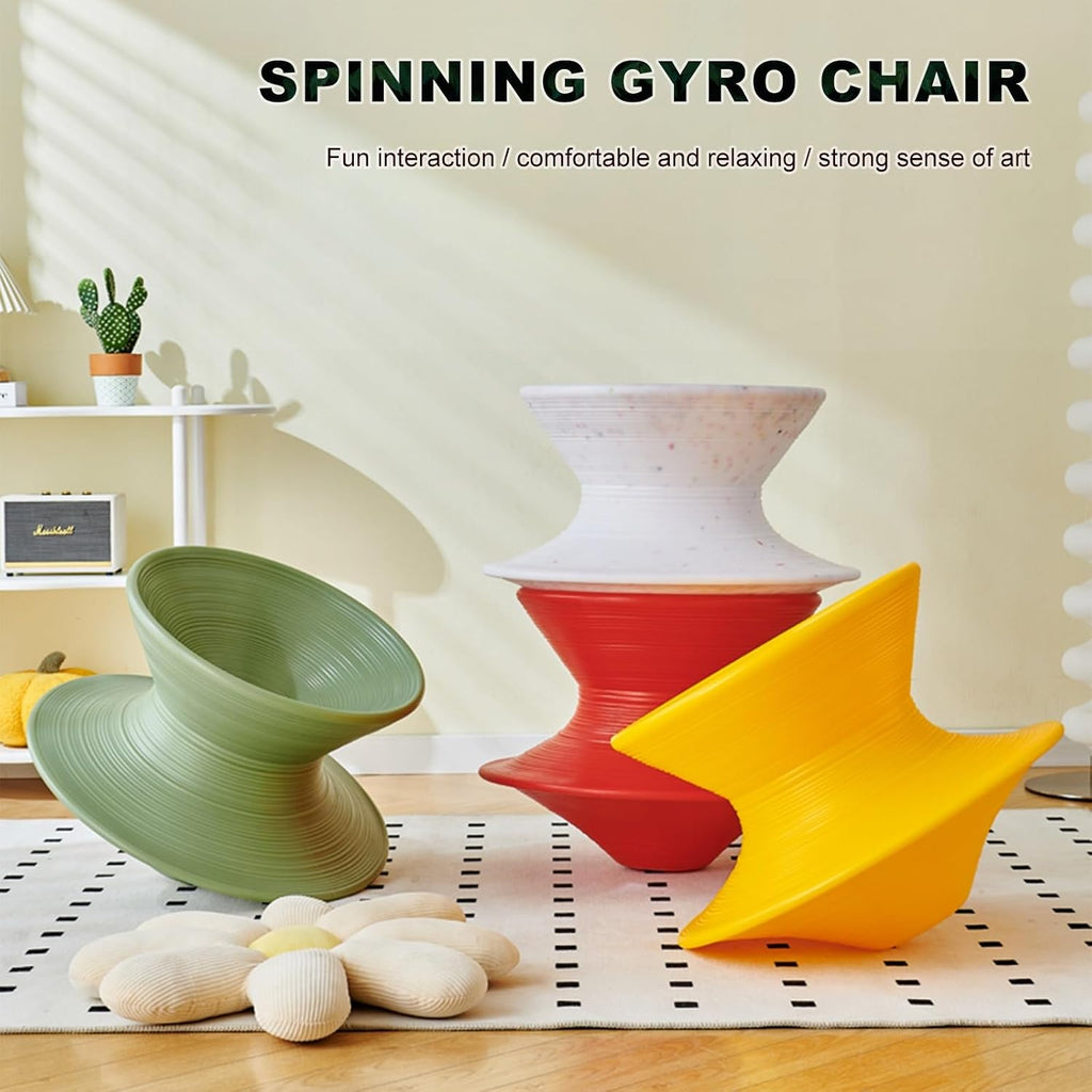 360° Swivel Gyro Chair for Kids, Spinner Seat for Autism, One-Piece Molded Lounge Seat for Sensory Training, Relaxation in Bedroom, Living Room, Camping, Backyard