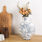 Blue and White Vase for Home Decor, Chinoiserie Vase Decor, Ceramic Large Vases, Flowers and Branches