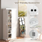 LOKO 4 Door Kitchen Pantry Cabinet, Freestanding Storage Cabinet with Adjustable Shelve, 72.5” Tall Buffet Cabinet for Dining Room, Living Room, Laundry, Home Office (White)