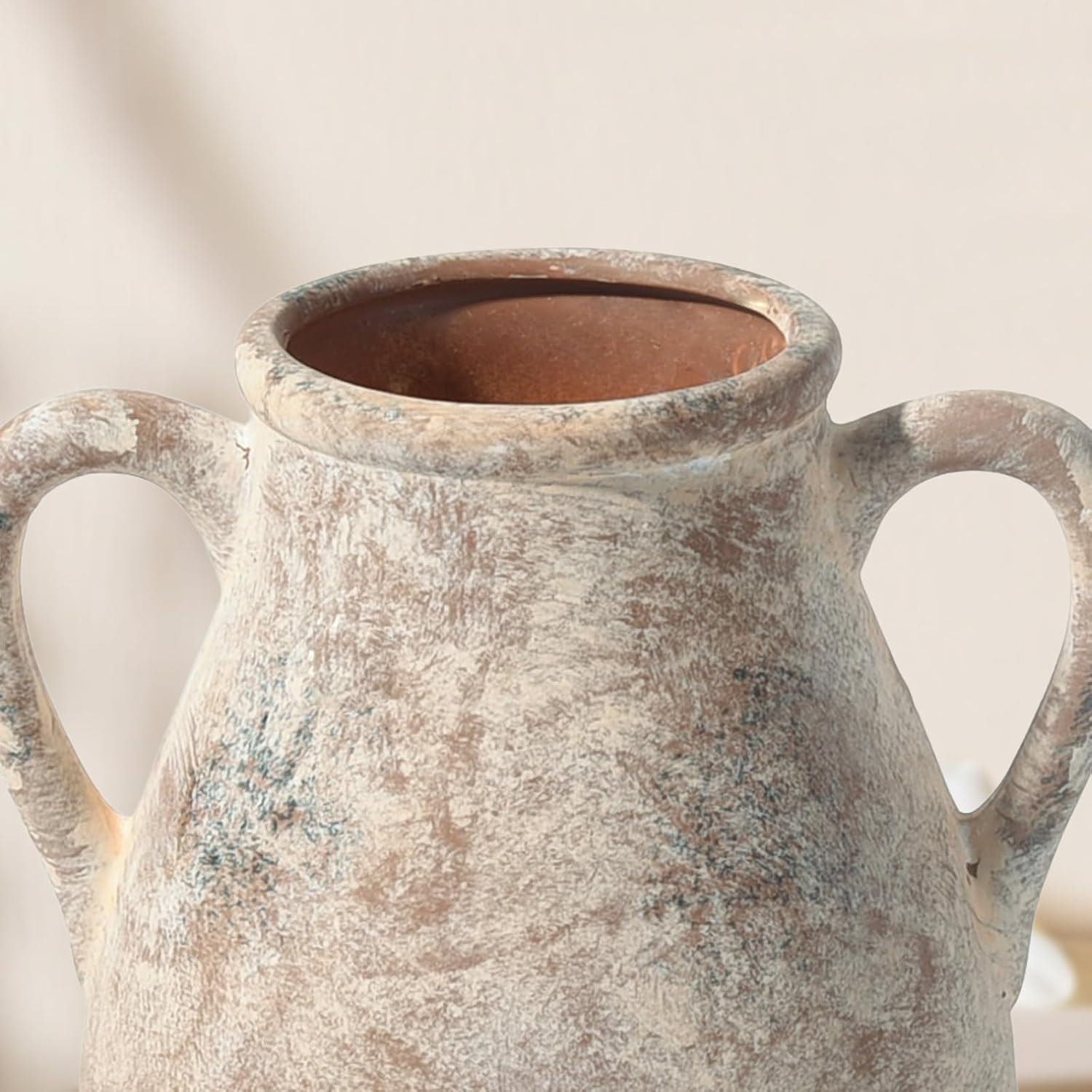 MILÖNGA Ceramic Vase Raw Terracotta Vase for Centerpieces,Modern Farmhouse Rustic Vintage Flower Vase for Pottery Barn Home Decor,Living Room,Kitchen Bedroom (Brown, 7.5 Inches)
