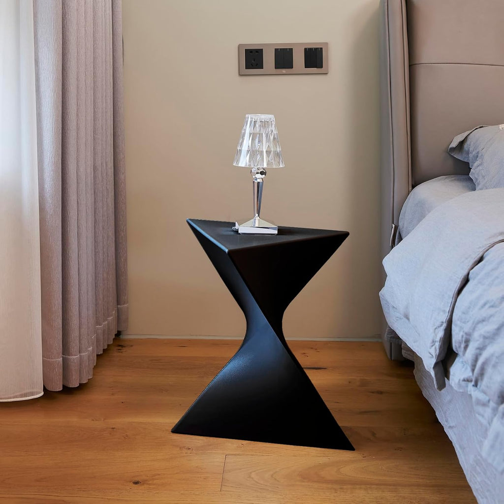 Sofa Side Table, Modern Vanity Side Table, Plastic Coffee Table, Bedside Table, Simple Decorative Table, Multipurpose End Table for Living Room (1, Black)