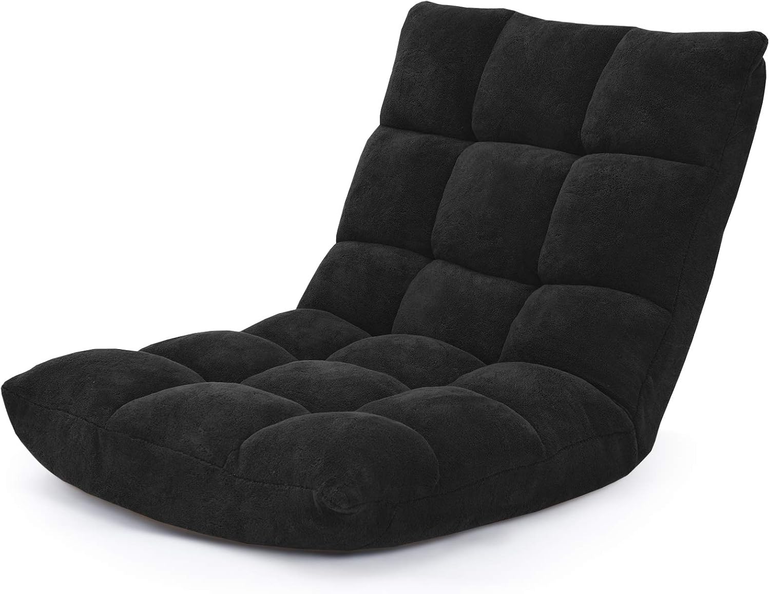 DORTALA Floor Gaming Chair with Back Support, 14-Position Adjustable Banana Chair for Adults, Foldable Floor Seats for Reading, Gaming (Black)