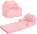 MOONBEEKI Toddler Chair Comfy，Foldable Princess Couch for Girl, Toddler Recliners for Kids Over 18 Months, Kids Furniture for Bedroom and Playroom, Pink