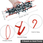 RUODON 12 Pack Christmas Lights Storage Holders with Storage Bag Hanging Rope Cord String Winder Organizer Holiday Lights Storage Hold Up to 164 Feet for Tree Lights, Electric Cords, Garlands (Red)