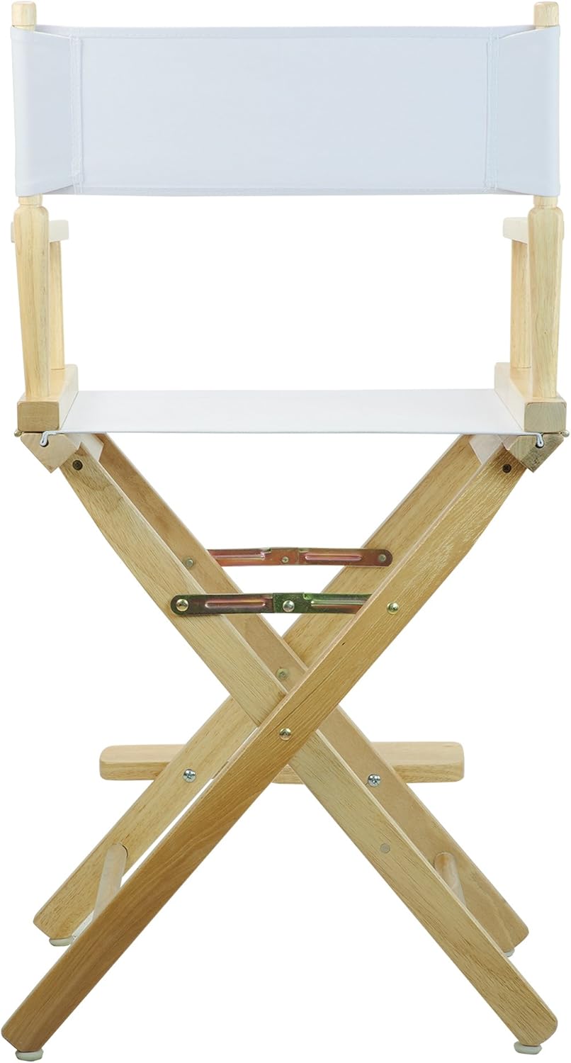 Casual Home 24" Director's Chair Natural Frame with White Canvas, Counter Height