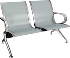Kinsuite 5 Seat Waiting Room Chairs - Airport Reception Chairs with Arms Metal Reception Bench Seating Lobby Chairs for Business Office Hospital Bank Airport Market, Silver