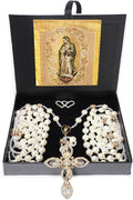 Lazo Para Boda,Wedding Lasso for Ceremony Catholic,Lazos Para Boda Catolica,Lazos Para Bodas De Iglesia Para Novios,Pearls Rosary with Unity Cross for Wedding Ceremony,Lazo De Boda Para Los Novios