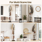 YATINEY Coat Rack Freestanding with Umbrella Holder, Coat Rack Stand with 8 Hooks, Heavy Duty Coat Tree for Entryway, Modern Clothing Rack, Metal Coat Hanger Stand for Bedroom, Office, Black YM03BB