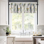 Vintage Plant Valance Curtains,Retro Wildflower Green Leaf Ferns Print for Farmhouse Kitchen Bathroom Laundry Living Room Deco 54" W x 18" L Inch