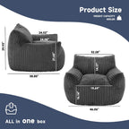 Oversized Bean Bag Chair for Living Room Furniture Bean Bag Chairs for Adults- Small Couch & Lounge Accent Chair for Living Room Chairs or Bedroom