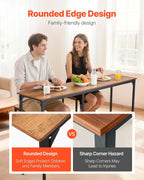 VEVOR Bar Table, Sturdy Metal Frame High Top Pub Table, Small Kitchen Dining, Cocktail Coffee Counter Bar Height Desk, Easy to Assemble, 63x16x36 in, for Living Room Party, Brown