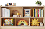 ONBRILL 2-Tier Wood Montessori Cabinet for Kids, Toddler Room Book Shelves Toy Organizers and Storage, Small Book Shelf Storage for Baby Children, Furniture of Classroom, Nursery, Playroom