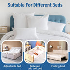 Vekkia Split King Gap Filler for Adjustable Bed,Twin to King Bed Converter Kit,Bed Bridge Twin to King,Mattress Connector with Washable Cover,for Guests Stayovers,Family Room(75in×10in)
