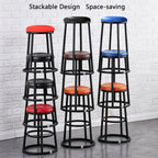 Backless Counter Height Bar Stools, Office Three-Ring High Chair, High Barstools, Comfortable Upholstered, for Dining Room, Kitchen, Bar(Orange,78cm/31in)