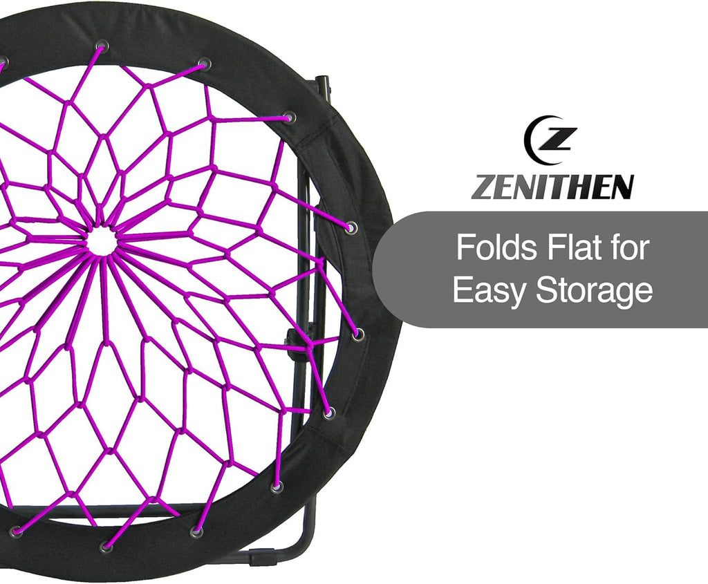 Zenithen Foldable 29" Bunjo Bungee Chair, Plum Jam (Pack of 1) - Lightweight Collapsible Seating for Teens, Adults, Dorms, Bedrooms, Camping & Gaming - 225lb Capacity Portable Seat