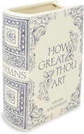 Steel Mill & Co Original Book-Shaped Decorative Vase, Ceramic Vases for Home Decor, Cute Christian Bookshelf Decor, Unique Vase for Book Lovers (Large - Hymnal)