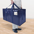 TICONN 6 Pack Extra Large Moving Bags Heavy Duty with Zippers & Carrying Handles, Durable Storage Bags Moving Boxes for Closet Organizers and Storage (6 Pack, Navy)