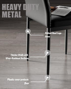 Modern Dining Chairs Set of 4, PU Leather Dining Chairs with Curved Back, Space-Saving Kitchen Chair with Thick Cushions for Dining Room, Living Room, Apartment, Small Space, Black