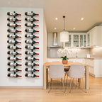 2 Pack 12 Bottle Wall Wine Rack for 24 Wine Bottles, DIY Detachable Wall Mount Wine Rack, Wine Storage Organizer Display Holder Used As One or Four, for Dining Room, Wine Cellar, wine lover gift