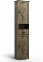 Retro Elegant Tall Bathroom Storage Cabinet, Narrow Storage Unit, Adjustable Shelves, for Entryway Kitchen,for Kitchen Home