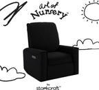 Storkcraft Santos Deluxe Power Recliner Swivel Glider, Premium Electronic Nursery Rocking Chair, Oeko-TEX 100 Certified, Includes Dual-USB Charging Port with USB-A & USB-C – (Black Boucle)