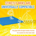 Strictly Briks Big Blocks Baseplate - Creative Building Blocks Play - Compatible with Lego Brick Pieces - Blue, 13.75 x 16.25 in (Pack of 2)
