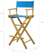 Casual Home 230-00/021-27 Director Chair 30" - Bar Height Natural Frame/Turquoise Canvas