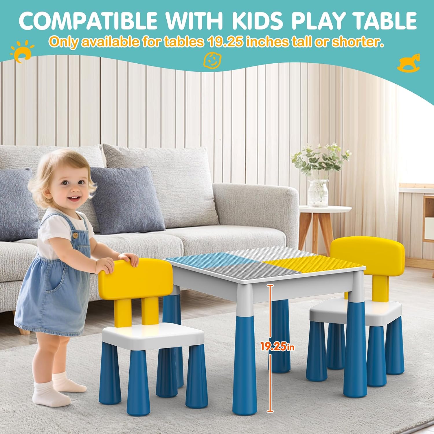 OCATO Plastic Toddler Chairs: 2 Pcs Kids Chairs for Table Step Stool Lightweight Indoor or Outdoor School Camping Playroom Nursery Beach Activity Small Chair for Kids Boys Girls Birthday Gifts Age 3