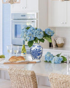 Blue and White Vase, Ceramic Vase for Home Decor 9.4" Chinoiserie Vases for Flowers Blue and White Porcelain Flower Vases for Living Room, Bathroom, Dinner Table Centerpieces