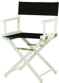 Casual Home 18" Director's Chair White Frame with Black Canvas