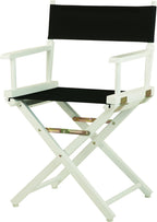 Casual Home 18" Director's Chair White Frame with Black Canvas