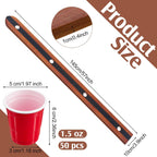 Ziliny 4 Person Ski Board 57'' x 3.9'' Vintage Wooden Board with 50 Plastic Glasses and 1 Marker Pen Rustic Retro Ski for Gathering Birthday Party Wedding(Brown)