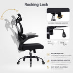 Office Chair Ergonomic Chair with Flip up Armrests, Adjustable Lumbar Support Computer Chair with Breathable Mesh Back Home Office Computer Chairs for Long Hours Mesh Office Chair