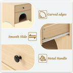 2-in-1 Nightstand with Drawer Wooden Cat Bed End Table, Modern Cat Bedside Table Hideaway Small Side Table for Living Room Bedroom