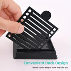 Sticky Note Holder Compatible with Post It Notes, 3x3 Sticky Note Stencil Dispenser with Template, Memo Pad Organizer with Five Line Box Drawing Template for Home and Office